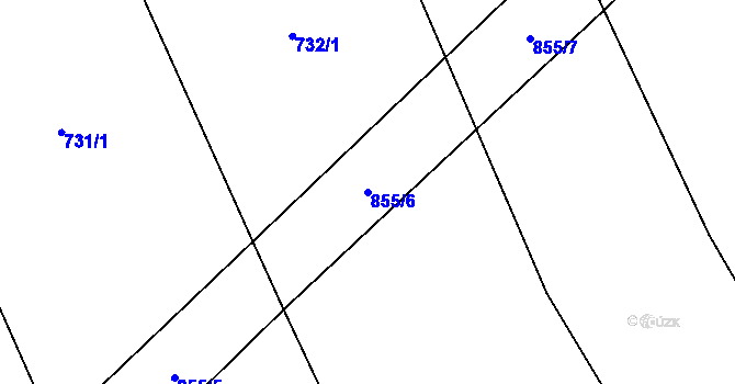 Parcela st. 855/6 v KÚ Hrabová u Dubicka, Katastrální mapa