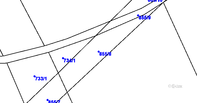 Parcela st. 855/8 v KÚ Hrabová u Dubicka, Katastrální mapa