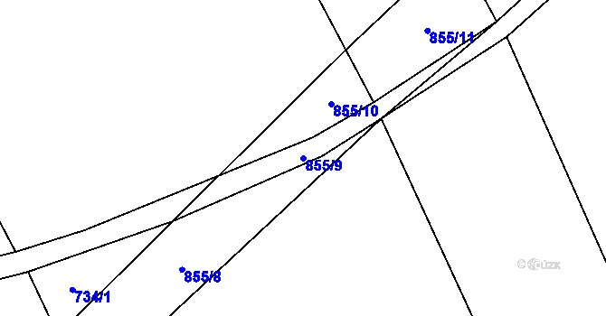 Parcela st. 855/9 v KÚ Hrabová u Dubicka, Katastrální mapa