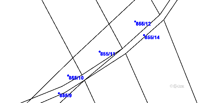Parcela st. 855/11 v KÚ Hrabová u Dubicka, Katastrální mapa
