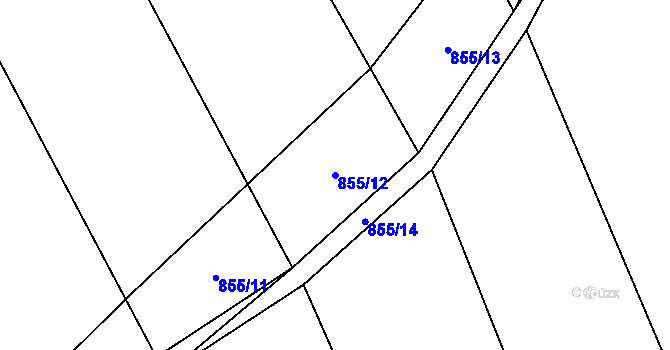 Parcela st. 855/12 v KÚ Hrabová u Dubicka, Katastrální mapa