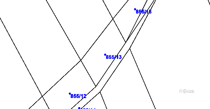Parcela st. 855/13 v KÚ Hrabová u Dubicka, Katastrální mapa