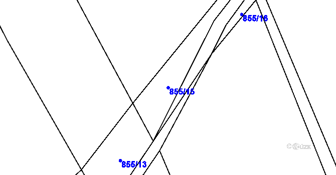 Parcela st. 855/15 v KÚ Hrabová u Dubicka, Katastrální mapa
