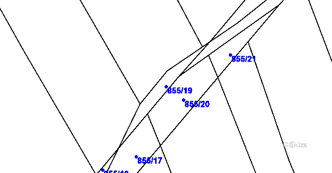 Parcela st. 855/19 v KÚ Hrabová u Dubicka, Katastrální mapa