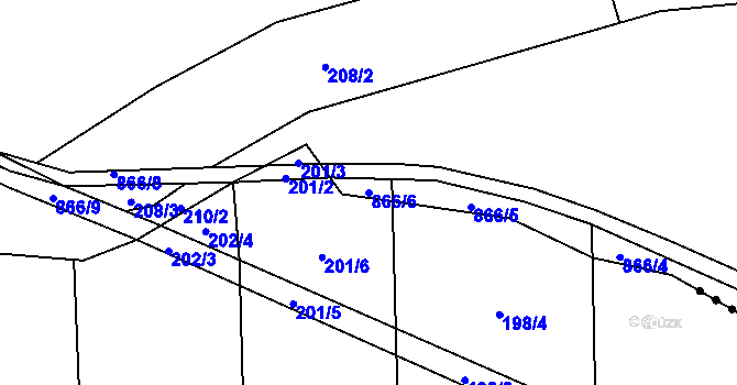 Parcela st. 866/6 v KÚ Hrabová u Dubicka, Katastrální mapa