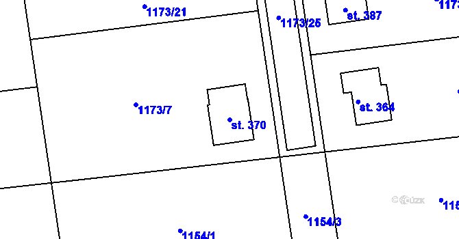 Parcela st. 370 v KÚ Hrabová u Dubicka, Katastrální mapa