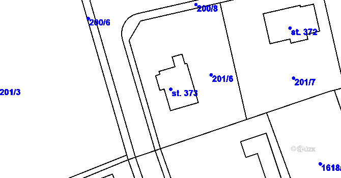 Parcela st. 373 v KÚ Hrabová u Dubicka, Katastrální mapa