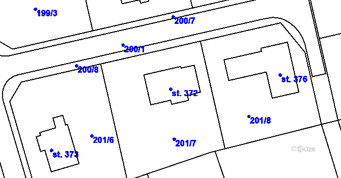 Parcela st. 372 v KÚ Hrabová u Dubicka, Katastrální mapa