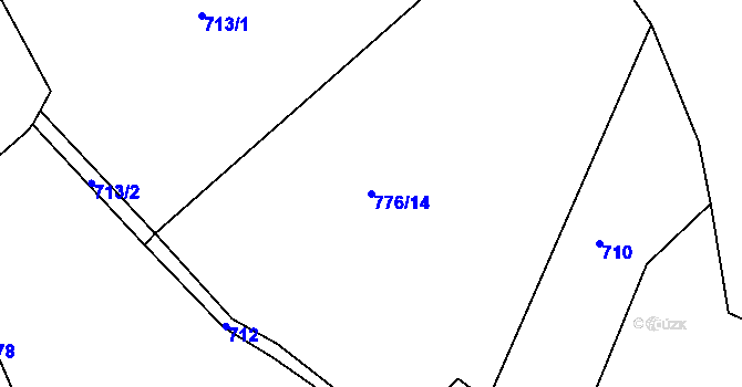 Parcela st. 776/14 v KÚ Hrabří, Katastrální mapa