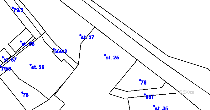 Parcela st. 25 v KÚ Oříkov, Katastrální mapa