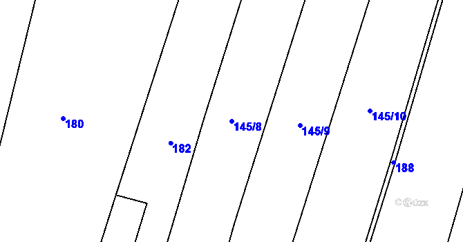 Parcela st. 145/8 v KÚ Oříkov, Katastrální mapa