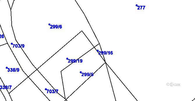 Parcela st. 299/16 v KÚ Oříkov, Katastrální mapa