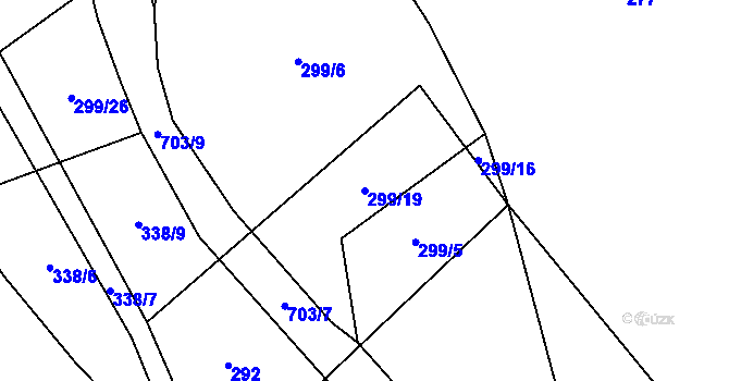 Parcela st. 299/19 v KÚ Oříkov, Katastrální mapa