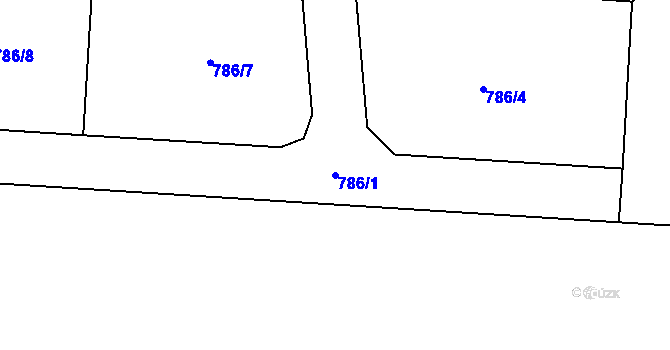 Parcela st. 786/1 v KÚ Hrabůvka u Hranic, Katastrální mapa