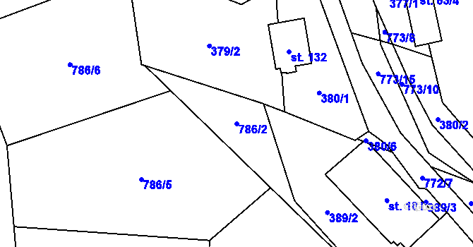 Parcela st. 786/2 v KÚ Hrabůvka u Hranic, Katastrální mapa