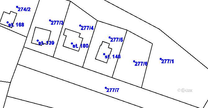 Parcela st. 146 v KÚ Hrabůvka u Hranic, Katastrální mapa