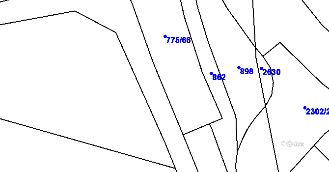 Parcela st. 775/67 v KÚ Hrabůvka u Hranic, Katastrální mapa