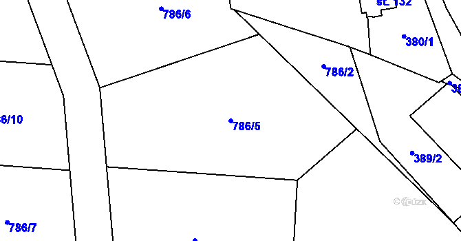 Parcela st. 786/5 v KÚ Hrabůvka u Hranic, Katastrální mapa