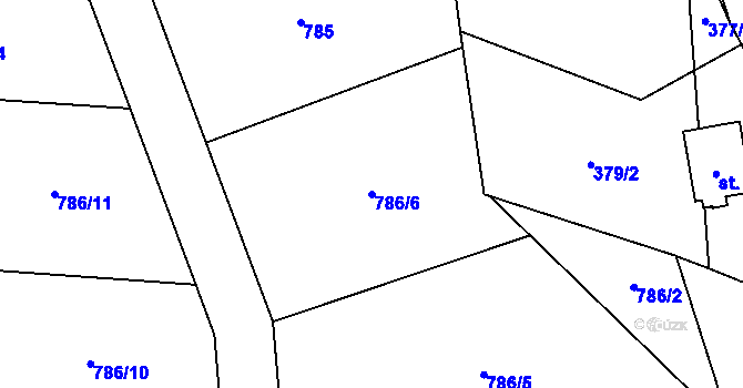 Parcela st. 786/6 v KÚ Hrabůvka u Hranic, Katastrální mapa