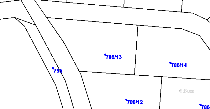 Parcela st. 786/13 v KÚ Hrabůvka u Hranic, Katastrální mapa