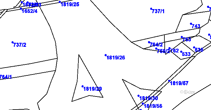 Parcela st. 1819/26 v KÚ Hrabyně, Katastrální mapa