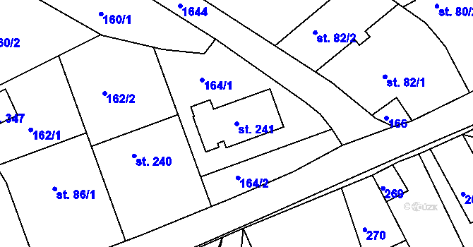 Parcela st. 241 v KÚ Hrabyně, Katastrální mapa