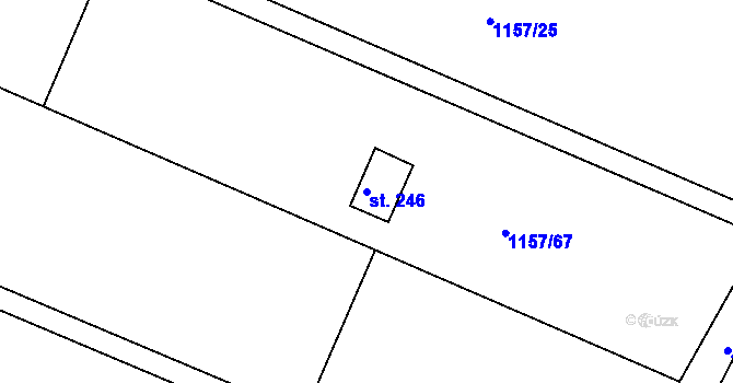 Parcela st. 246 v KÚ Hrabyně, Katastrální mapa