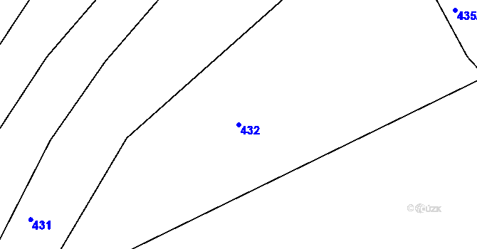 Parcela st. 432 v KÚ Hrabyně, Katastrální mapa