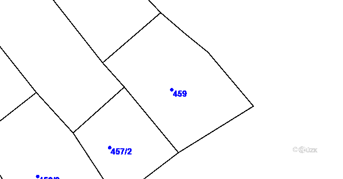 Parcela st. 459 v KÚ Hrabyně, Katastrální mapa