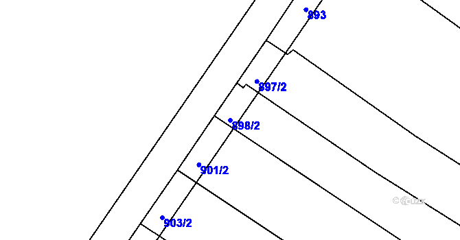 Parcela st. 898/2 v KÚ Hrabyně, Katastrální mapa
