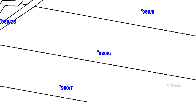 Parcela st. 980/6 v KÚ Hrabyně, Katastrální mapa