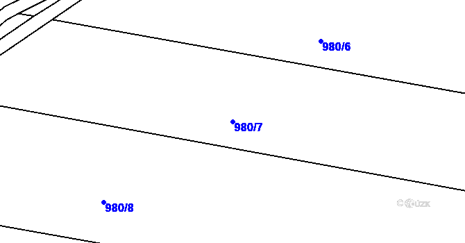 Parcela st. 980/7 v KÚ Hrabyně, Katastrální mapa