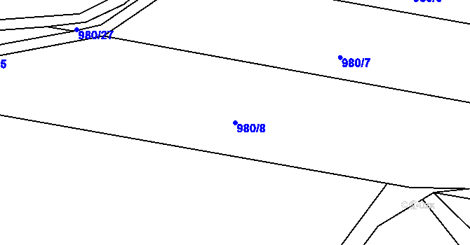 Parcela st. 980/8 v KÚ Hrabyně, Katastrální mapa