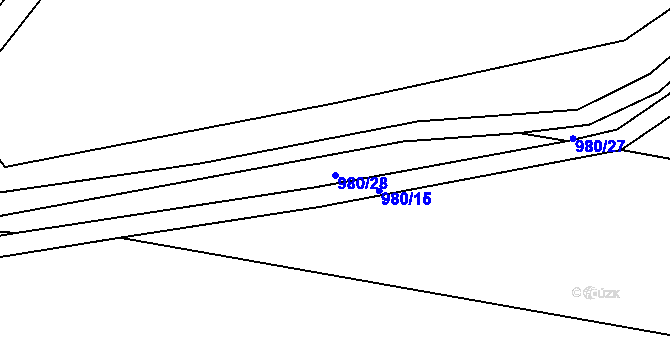 Parcela st. 980/28 v KÚ Hrabyně, Katastrální mapa