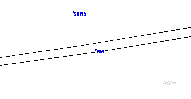 Parcela st. 206 v KÚ Hradčany u Žehuně, Katastrální mapa