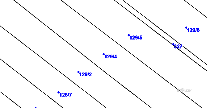 Parcela st. 129/4 v KÚ Hradčany u Žehuně, Katastrální mapa