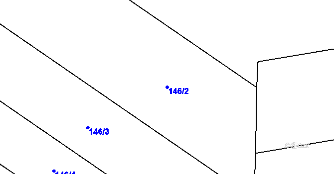 Parcela st. 146/2 v KÚ Hradčany u Žehuně, Katastrální mapa