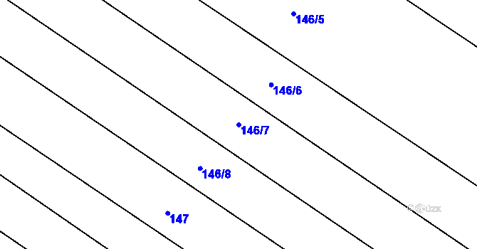 Parcela st. 146/7 v KÚ Hradčany u Žehuně, Katastrální mapa