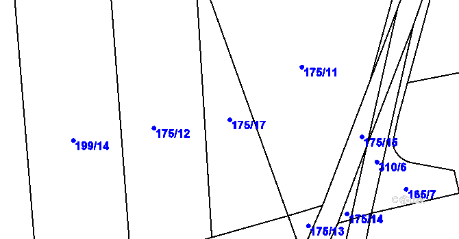 Parcela st. 175/17 v KÚ Hradčany u Žehuně, Katastrální mapa
