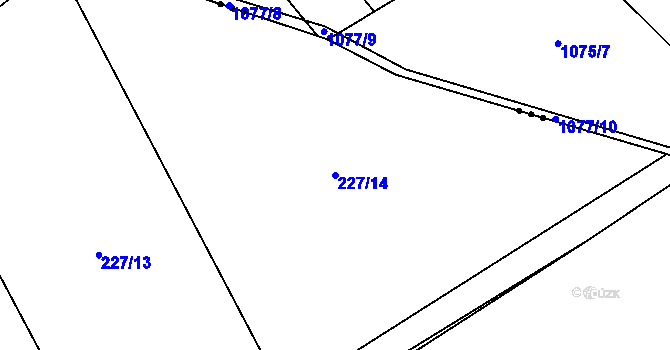 Parcela st. 227/14 v KÚ Hradčany u Žehuně, Katastrální mapa