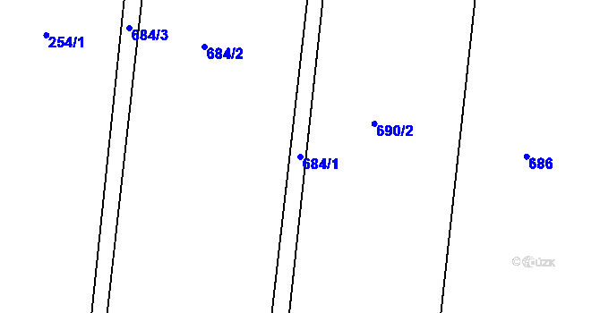 Parcela st. 684/1 v KÚ Hradčany u Žehuně, Katastrální mapa
