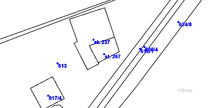 Parcela st. 267 v KÚ Hradčany u Žehuně, Katastrální mapa