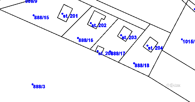Parcela st. 209 v KÚ Hradčany u Českého Dubu, Katastrální mapa