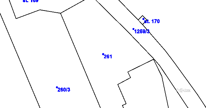 Parcela st. 261 v KÚ Hradčany u Českého Dubu, Katastrální mapa