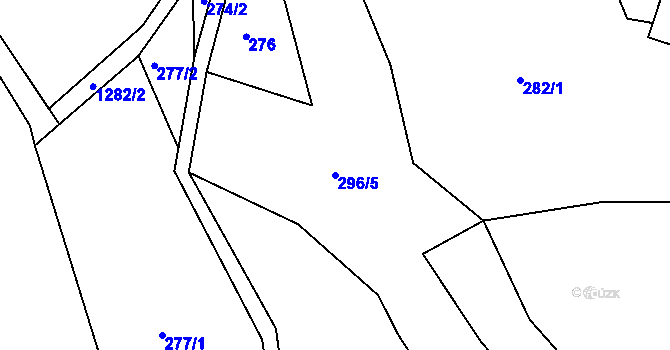 Parcela st. 296/5 v KÚ Hradčany u Českého Dubu, Katastrální mapa