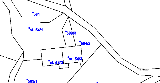 Parcela st. 564/2 v KÚ Hradčany u Českého Dubu, Katastrální mapa