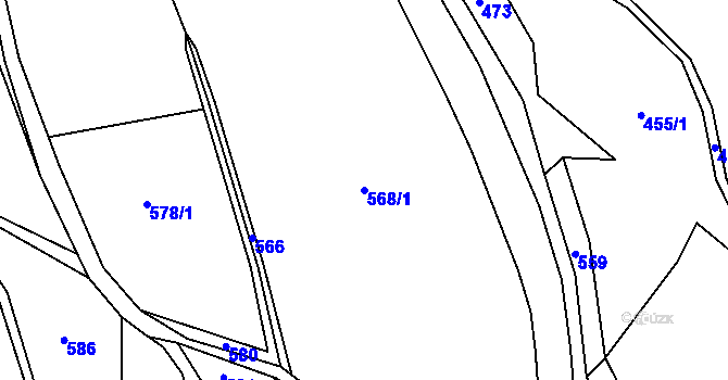 Parcela st. 568/1 v KÚ Hradčany u Českého Dubu, Katastrální mapa