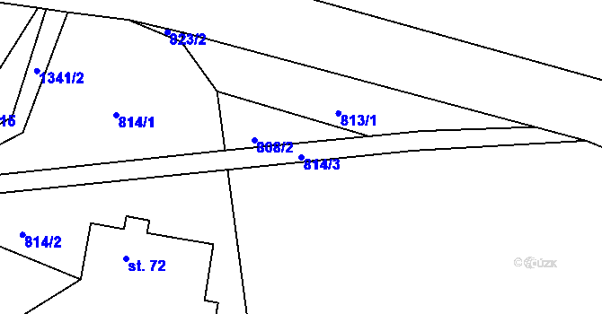 Parcela st. 814/3 v KÚ Hradčany u Českého Dubu, Katastrální mapa