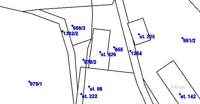 Parcela st. 226 v KÚ Hradčany u Českého Dubu, Katastrální mapa