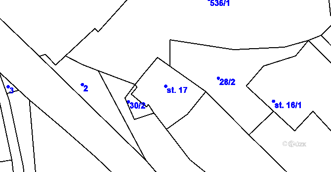 Parcela st. 17 v KÚ Chvalčovice, Katastrální mapa